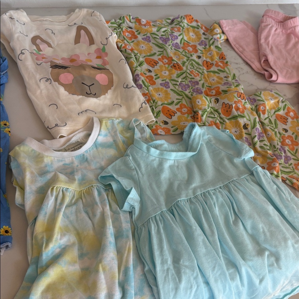 Spring toddler girl bundle - Colorful Baby Onesies and Dresses Set - Picture 3 of 3